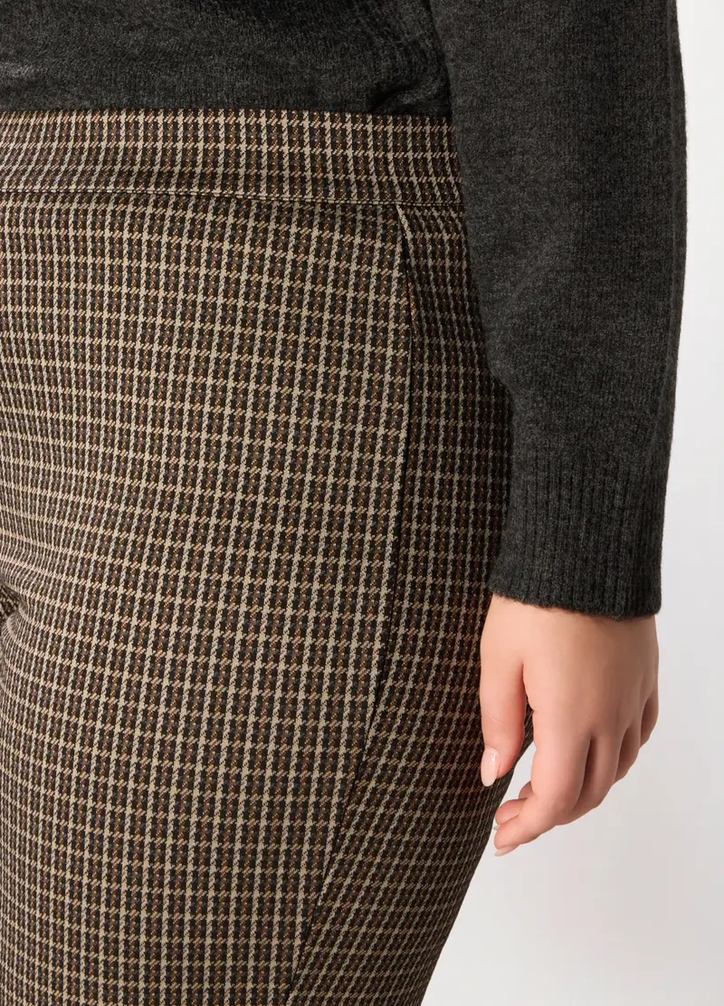 Pantaloni Misto Viscosa Donna Curvy, Nero/beige miniatura 3