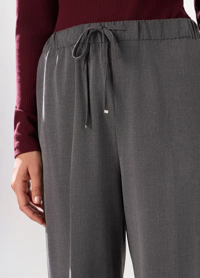 Pantaloni Misto Viscosa Donna, Grigio chiaro melange miniatura 3