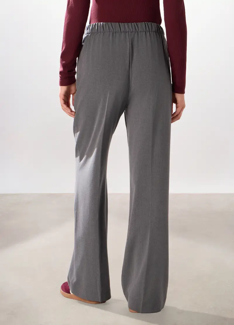 Pantaloni Misto Viscosa Donna, Grigio chiaro melange miniatura 2