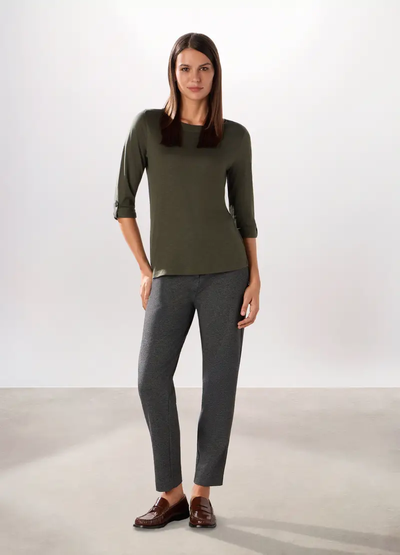 Pantaloni Misto Viscosa Donna, Grigio scuro