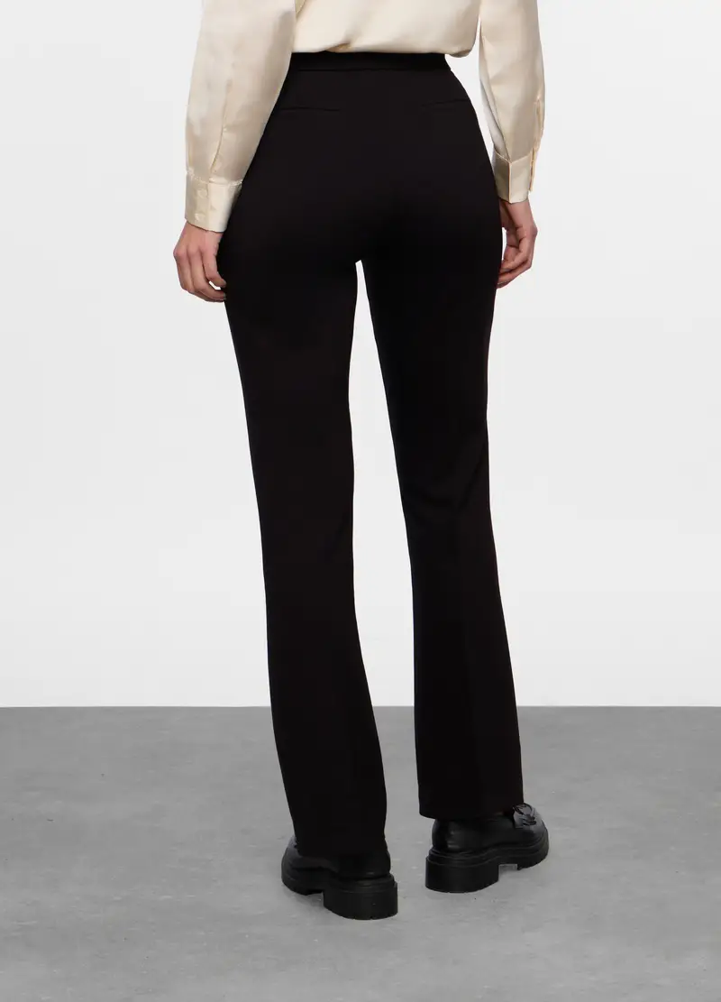 Pantaloni Misto Viscosa Flare Fit Donna, Nero miniatura 2