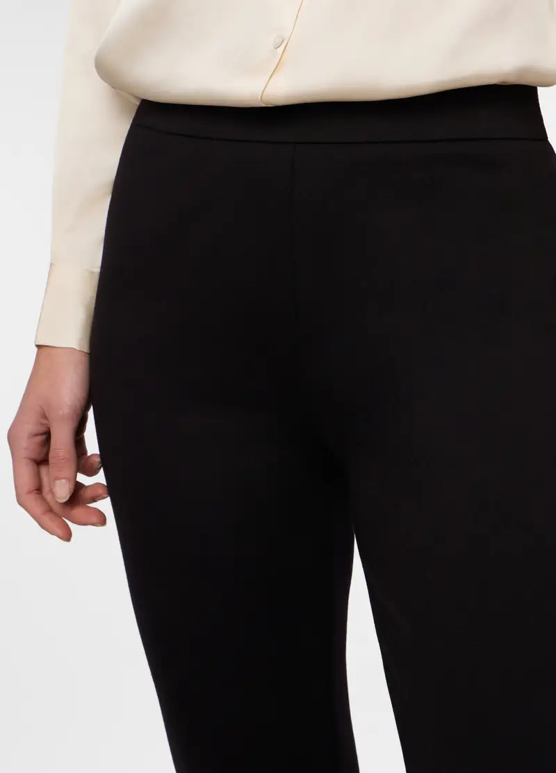 Pantaloni Misto Viscosa Flare Fit Donna, Nero miniatura 3