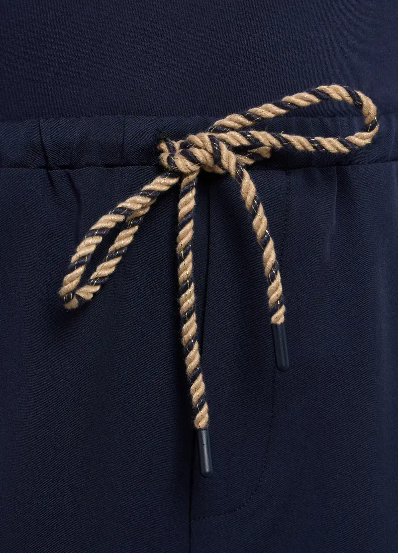 Pantaloni Misto Viscosa Stretch Donna, Blu navy miniatura 3