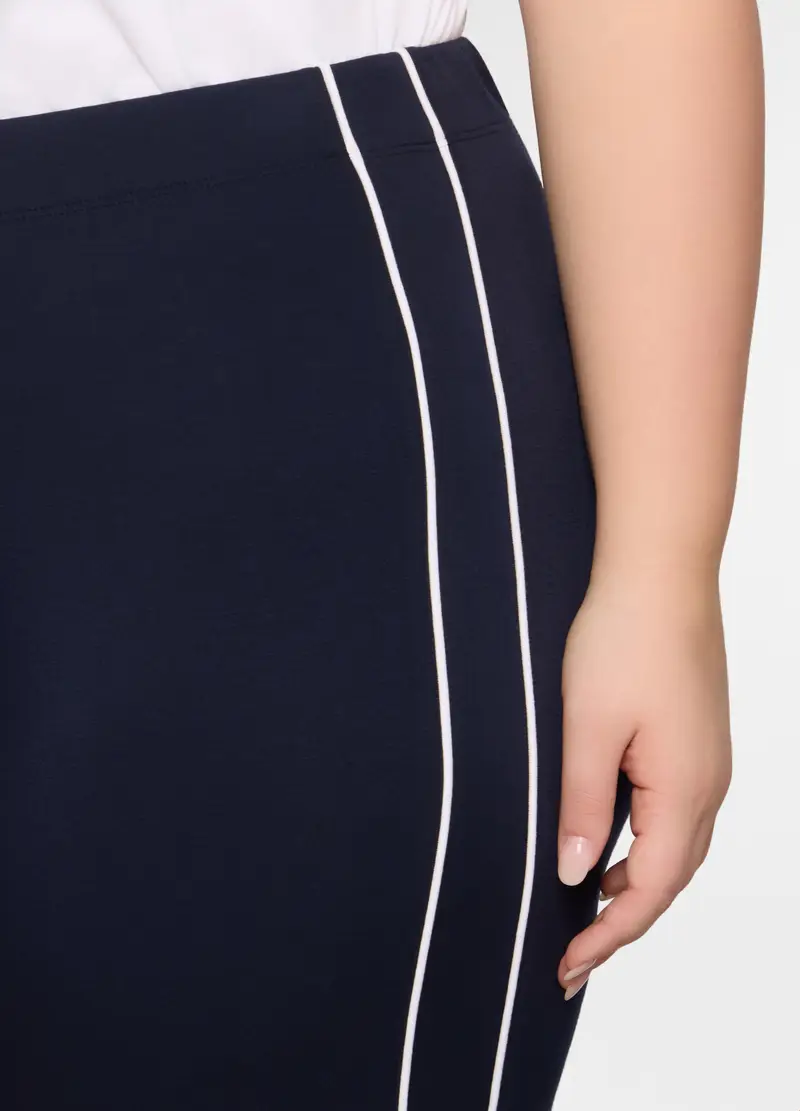 Pantaloni Over Fit In Poli Viscosa Donna Curvy, Blu Bluette miniatura 3