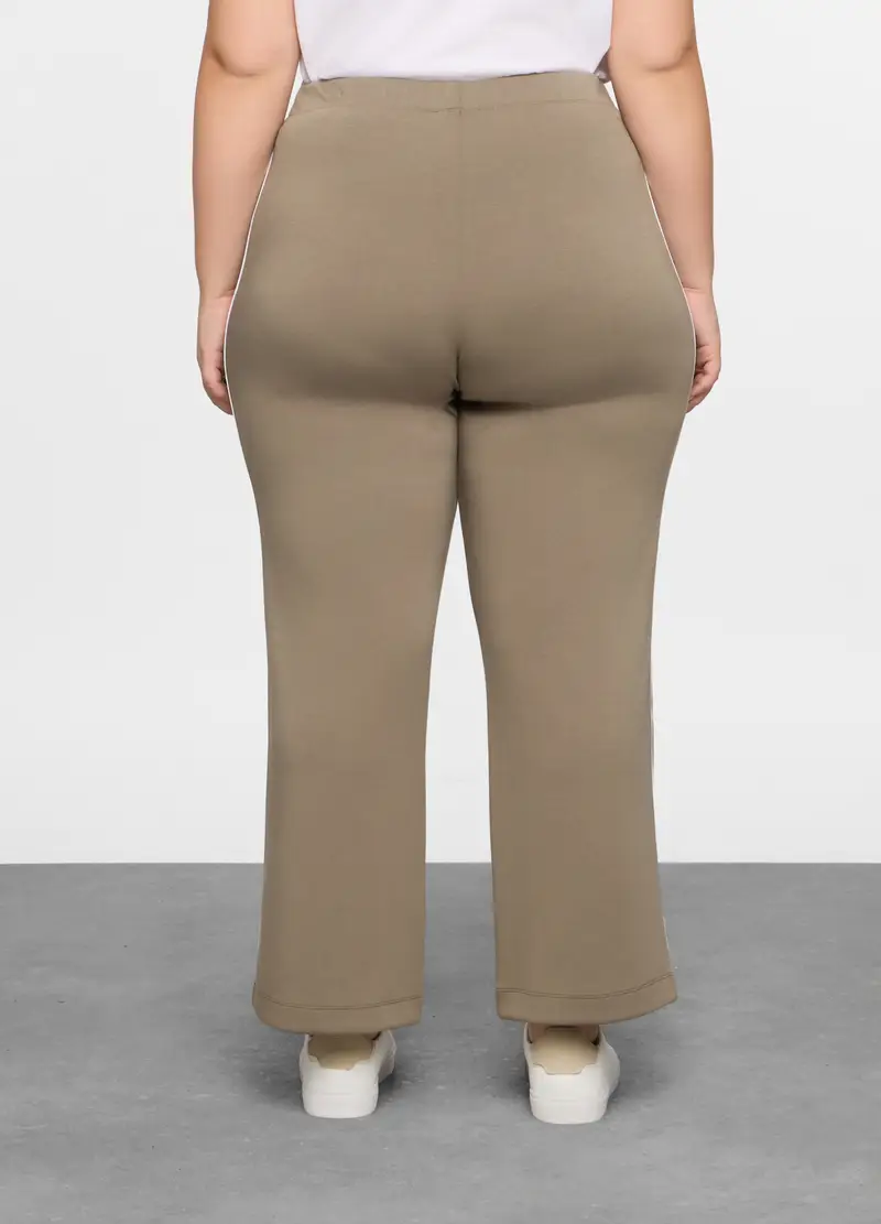 Pantaloni Over Fit In Poli Viscosa Donna Curvy, Verde oliva miniatura 2