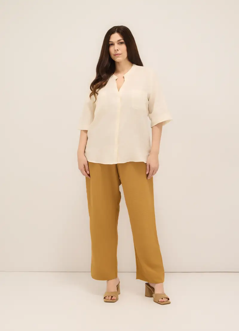 Upim, Pantaloni Palazzo Donna Curvy, Giallo ocra, Taglia: S