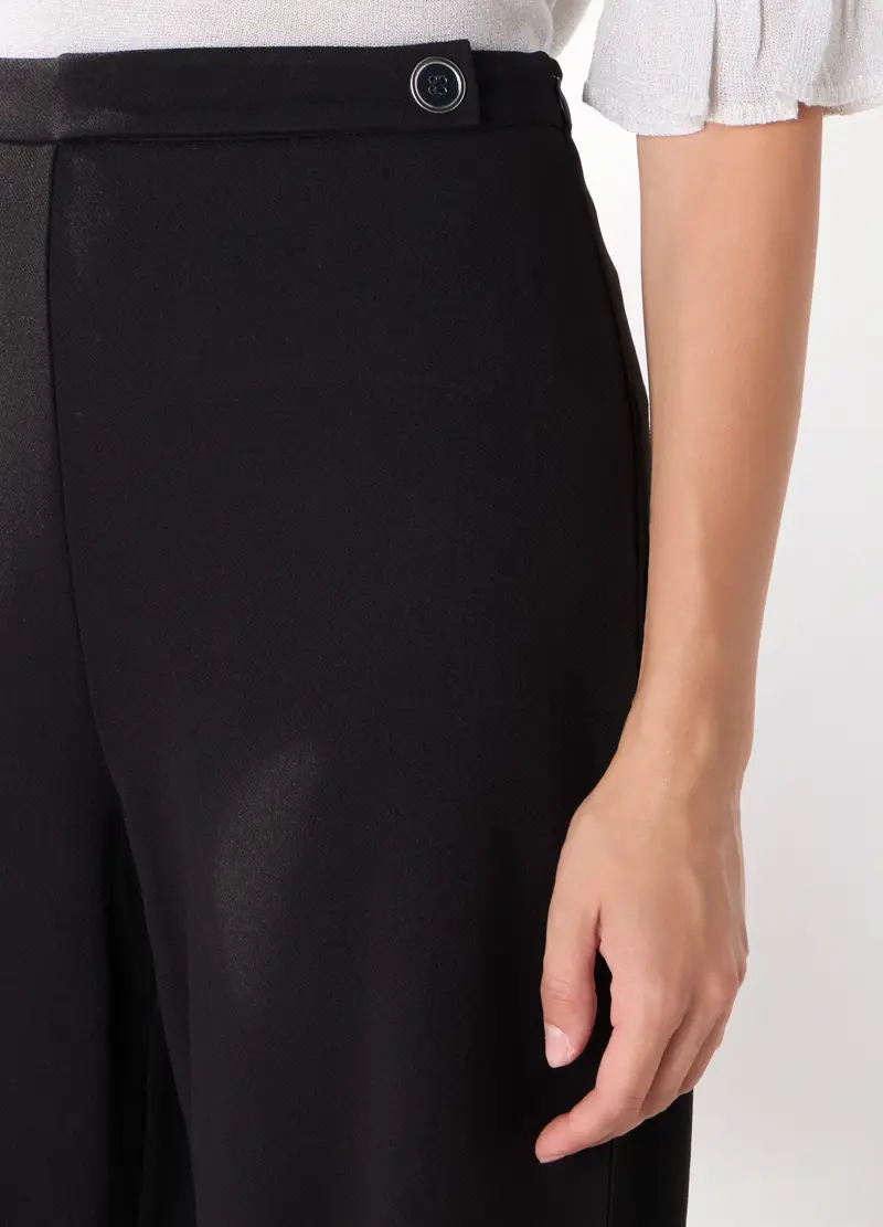 Pantaloni Palazzo Donna, Nero miniatura 3