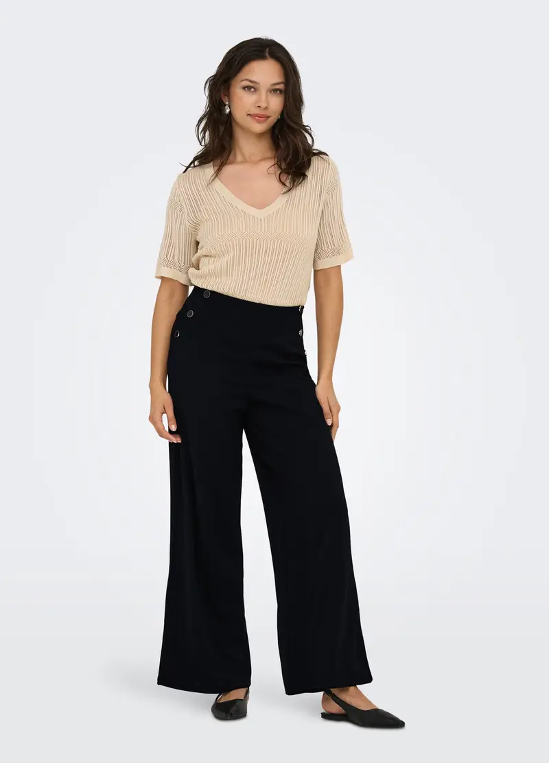 Pantaloni Palazzo Donna, Unisex, Grigio chiaro