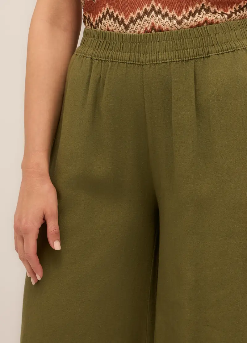 Upim, Pantaloni Palazzo Donna, Verde oliva, Taglia: M miniatura 2