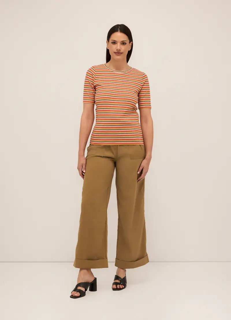 Upim, Pantaloni Palazzo In Twill Donna, Marrone scuro, Taglia: XS