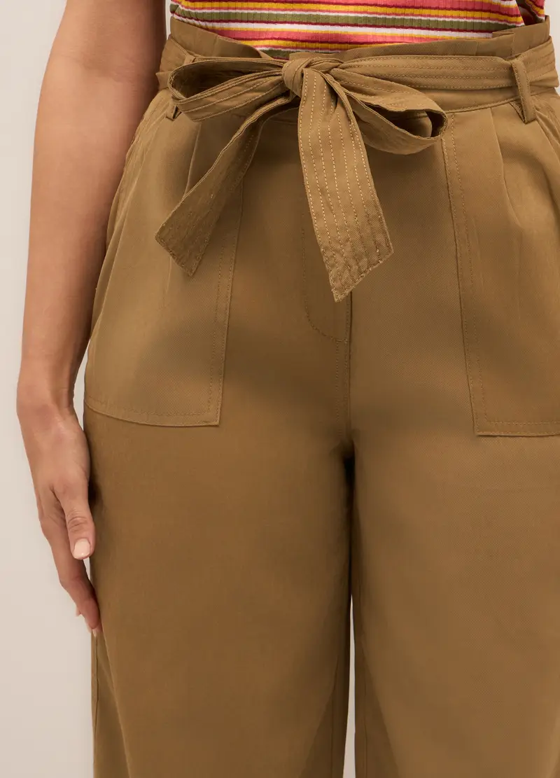 Upim, Pantaloni Palazzo In Twill Donna, Marrone scuro, Taglia: XS miniatura 2