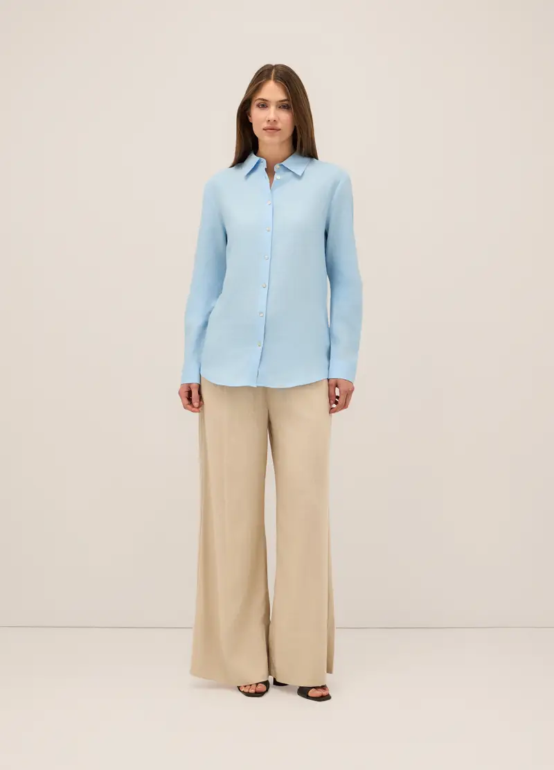 Upim, Pantaloni Palazzo Misto Lino Donna, Beige chiaro, Taglia: M