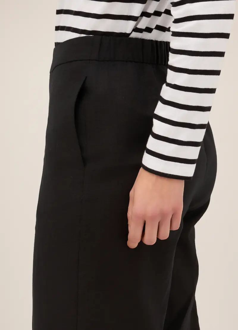 Upim, Pantaloni Palazzo Misto Lino Donna, Nero, Taglia: S miniatura 2
