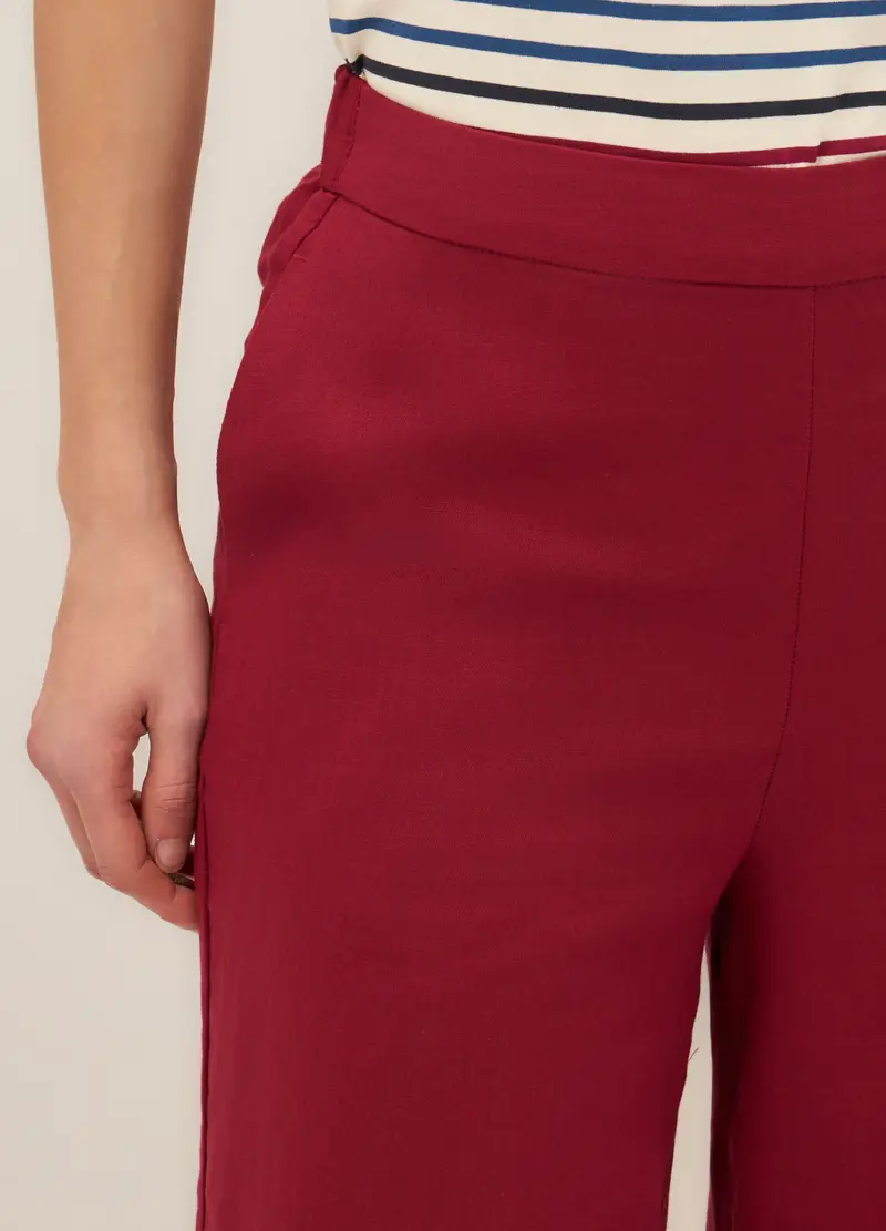Upim, Pantaloni Palazzo Misto Lino Donna, Rosso aragosta, Taglia: S miniatura 2