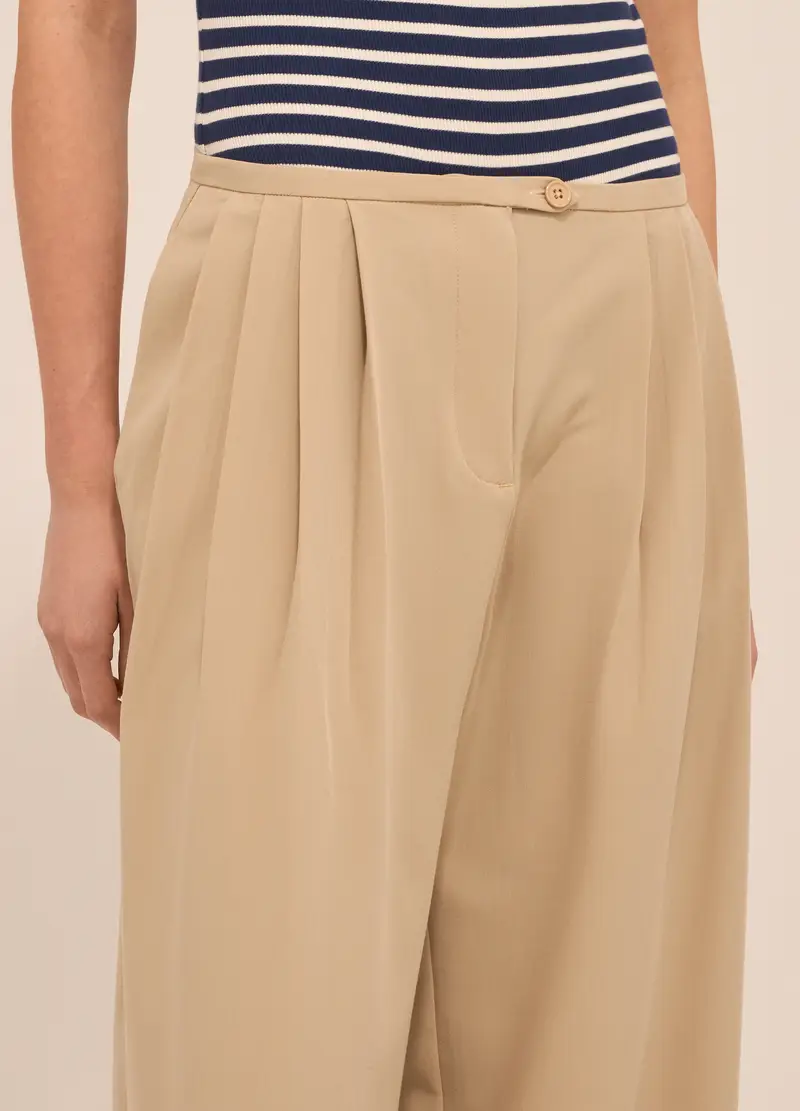 Upim, Pantaloni Palazzo Misto Viscosa Donna, Beige chiaro, Taglia: 36 miniatura 2