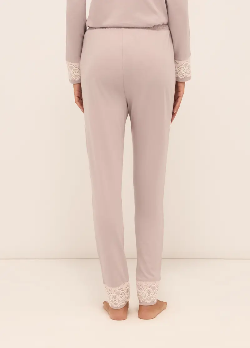 Upim, Pantaloni Pigiama In Misto Cotone Donna, Beige chiaro, Taglia: S miniatura 2