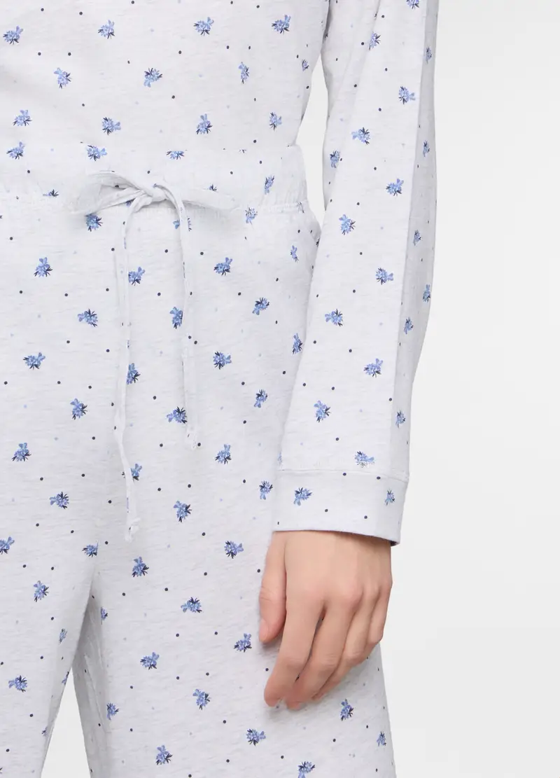 Pantaloni Pigiama Regular Fit Donna, Grigio chiaro melange miniatura 3