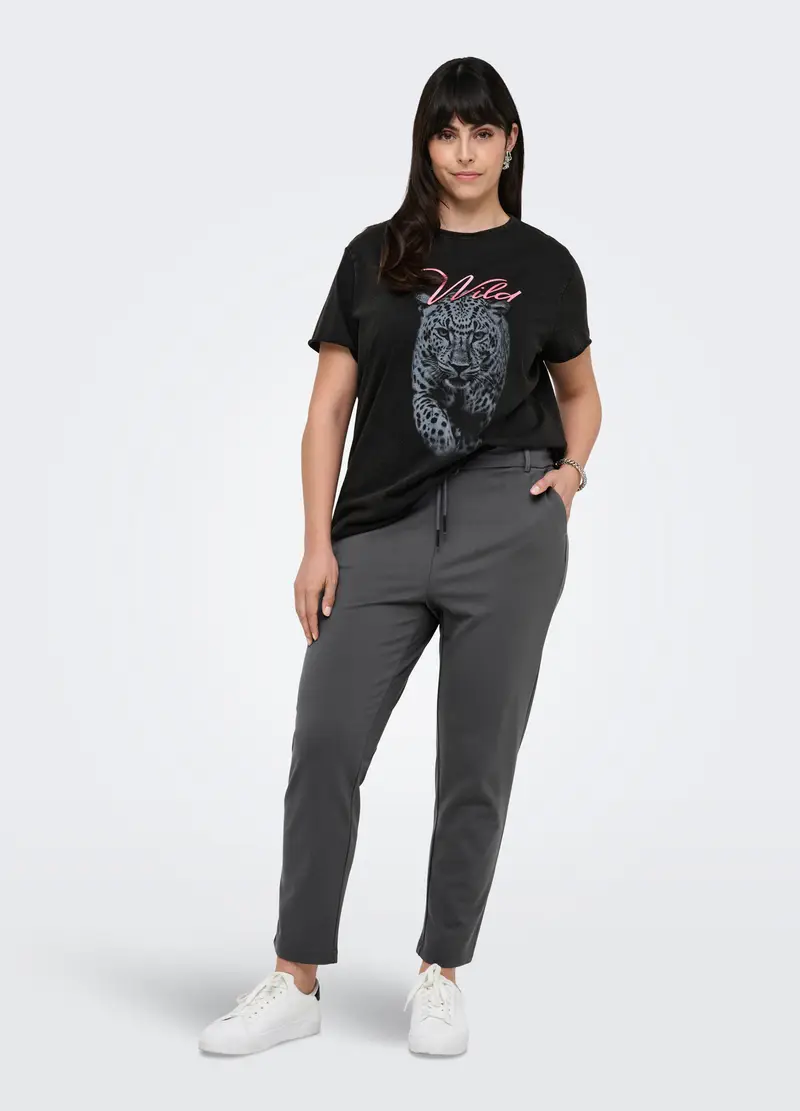 Pantaloni Regular Fit Con Coulisse, Unisex, Grigio scuro miniatura 3