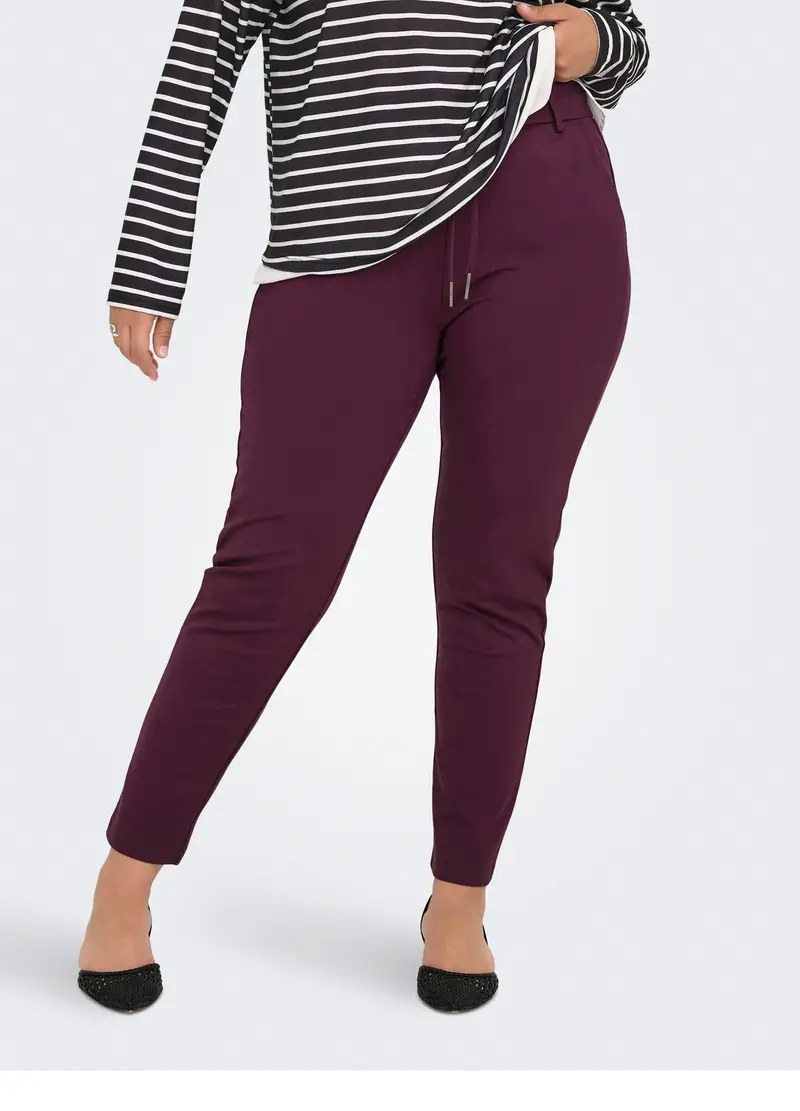 Pantaloni Regular Fit Con Coulisse, Unisex, Rosso bordeaux miniatura 3