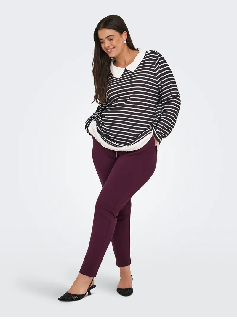 Pantaloni Regular Fit Con Coulisse, Unisex, Rosso bordeaux