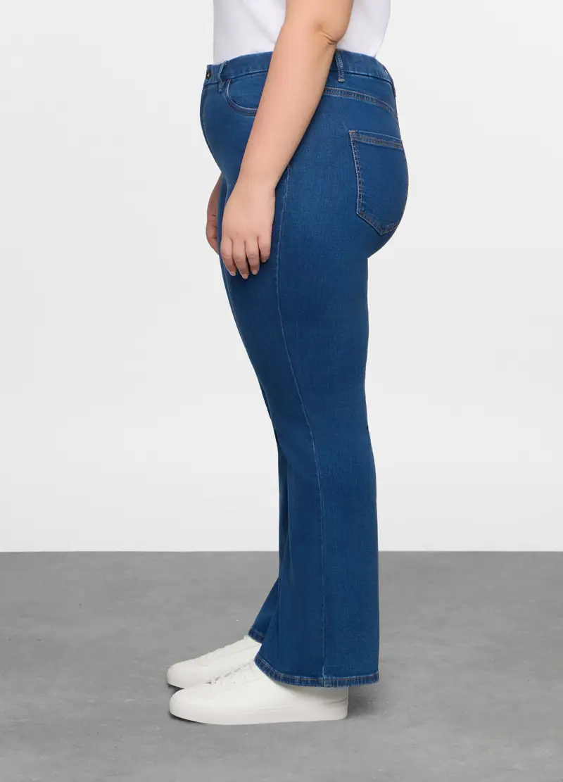 Pantaloni Regular Fit In Comfort Stretch Denim Donna Curvy, Blu denim miniatura 2
