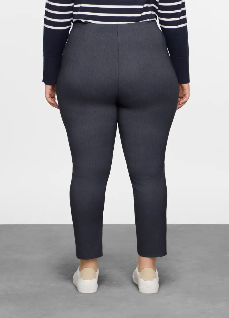 Pantaloni Regular Fit In Poli Viscosa Stretch Donna Curvy, Blu scuro miniatura 2