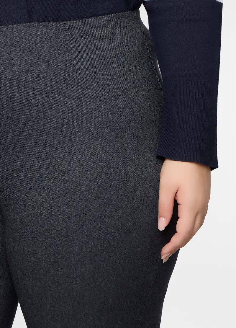 Pantaloni Regular Fit In Poli Viscosa Stretch Donna Curvy, Blu scuro miniatura 3