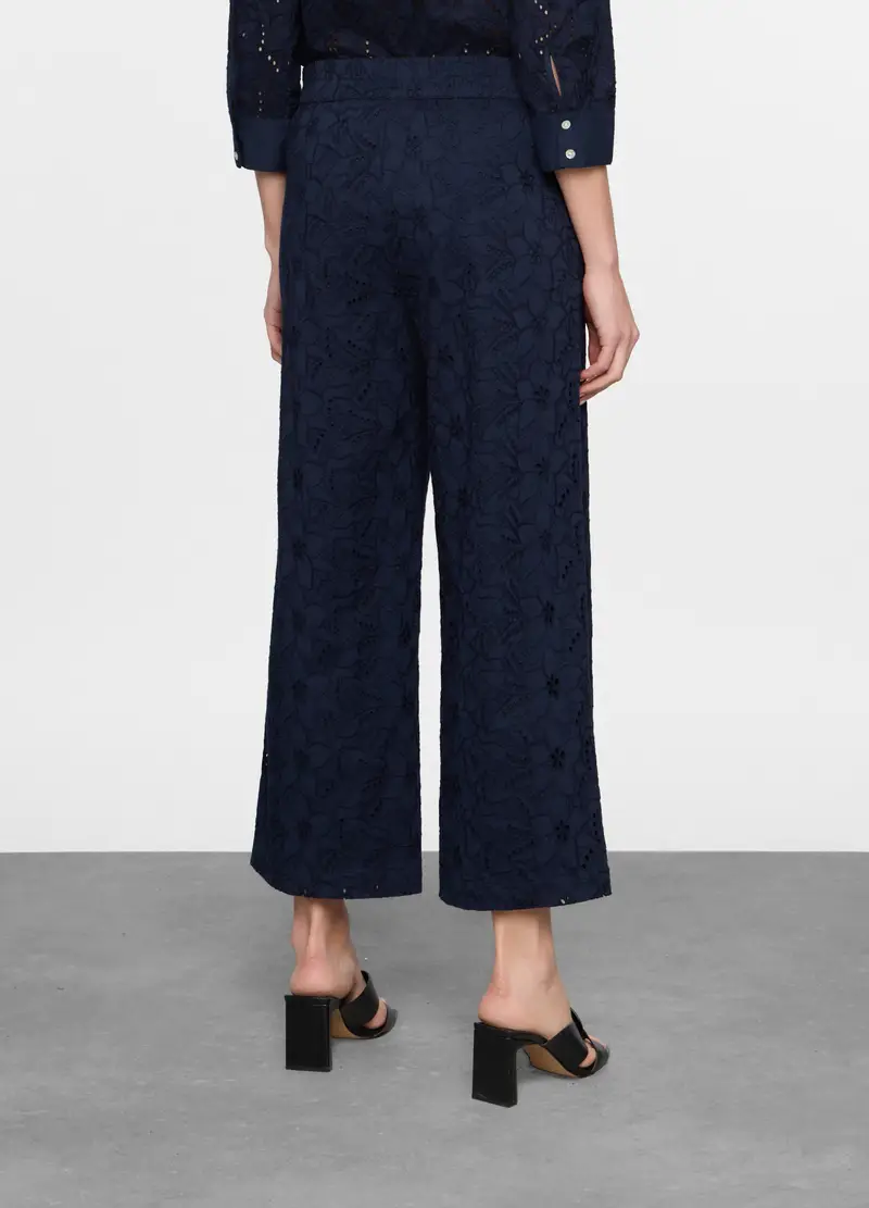 Pantaloni Regular Fit In Puro Cotone Donna, Blu navy miniatura 2