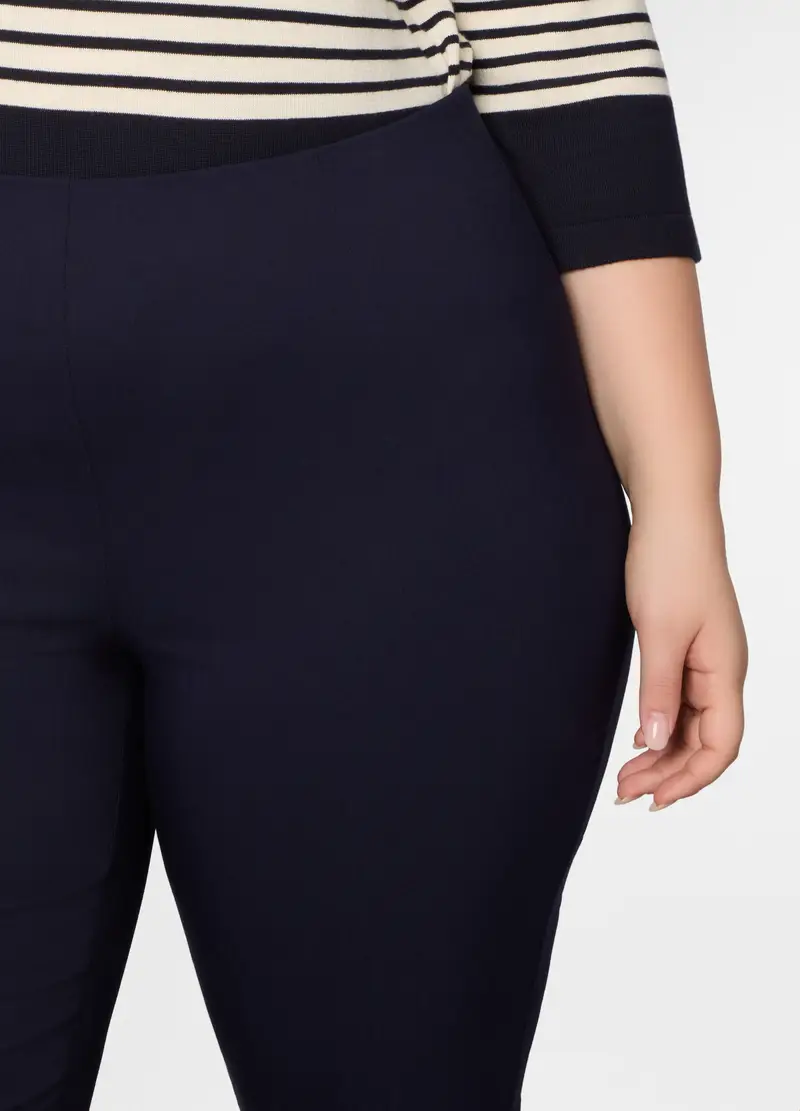 Pantaloni Regular Fit In Twill Stretch Donna Curvy, Blu scuro miniatura 3