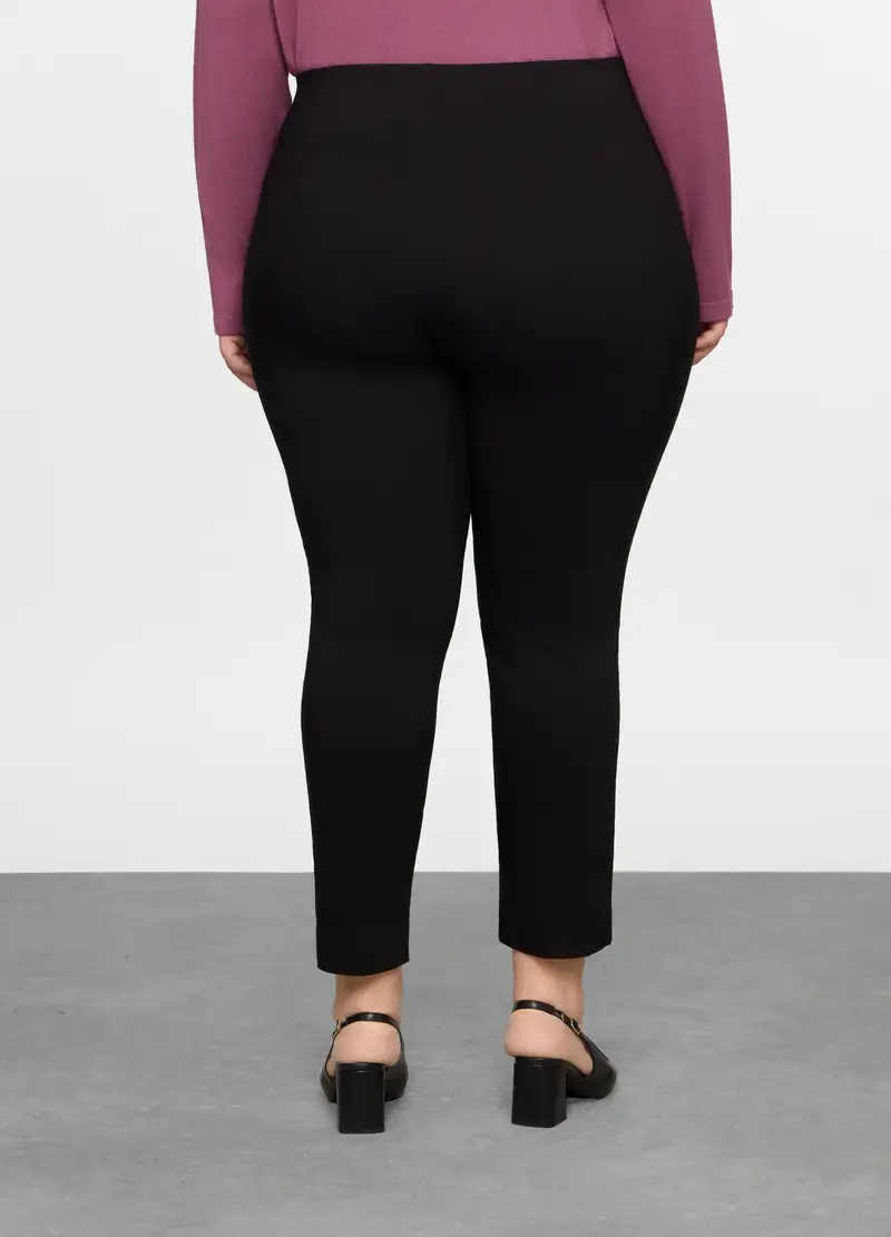 Pantaloni Regular Fit In Twill Stretch Donna Curvy, Nero miniatura 2