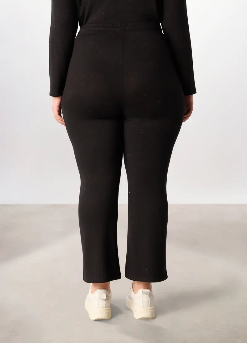 Pantaloni Regular Fit Misto Viscosa Stretch Donna Curvy, Nero miniatura 2