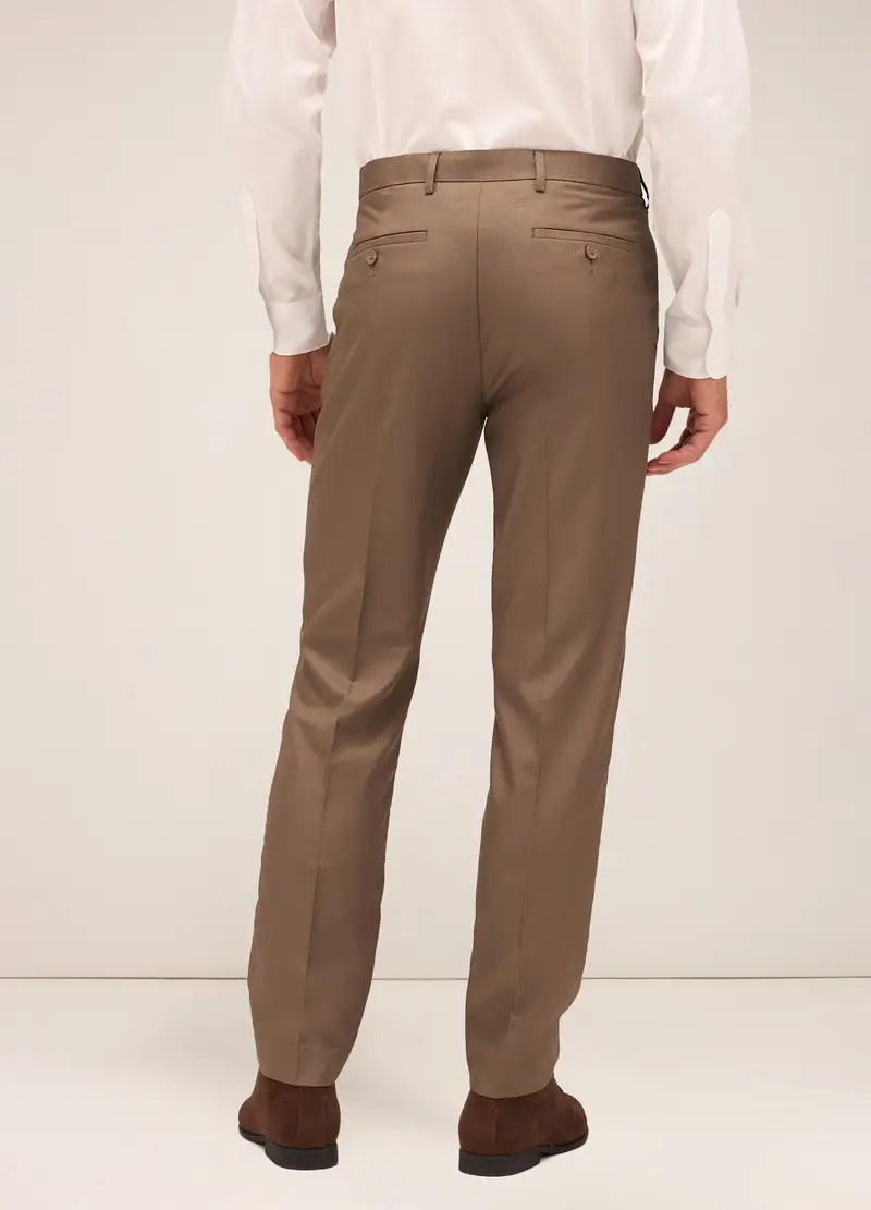 Pantaloni Slim Fit In Tessuto Tecnico Uomo, Marrone tabacco miniatura 2