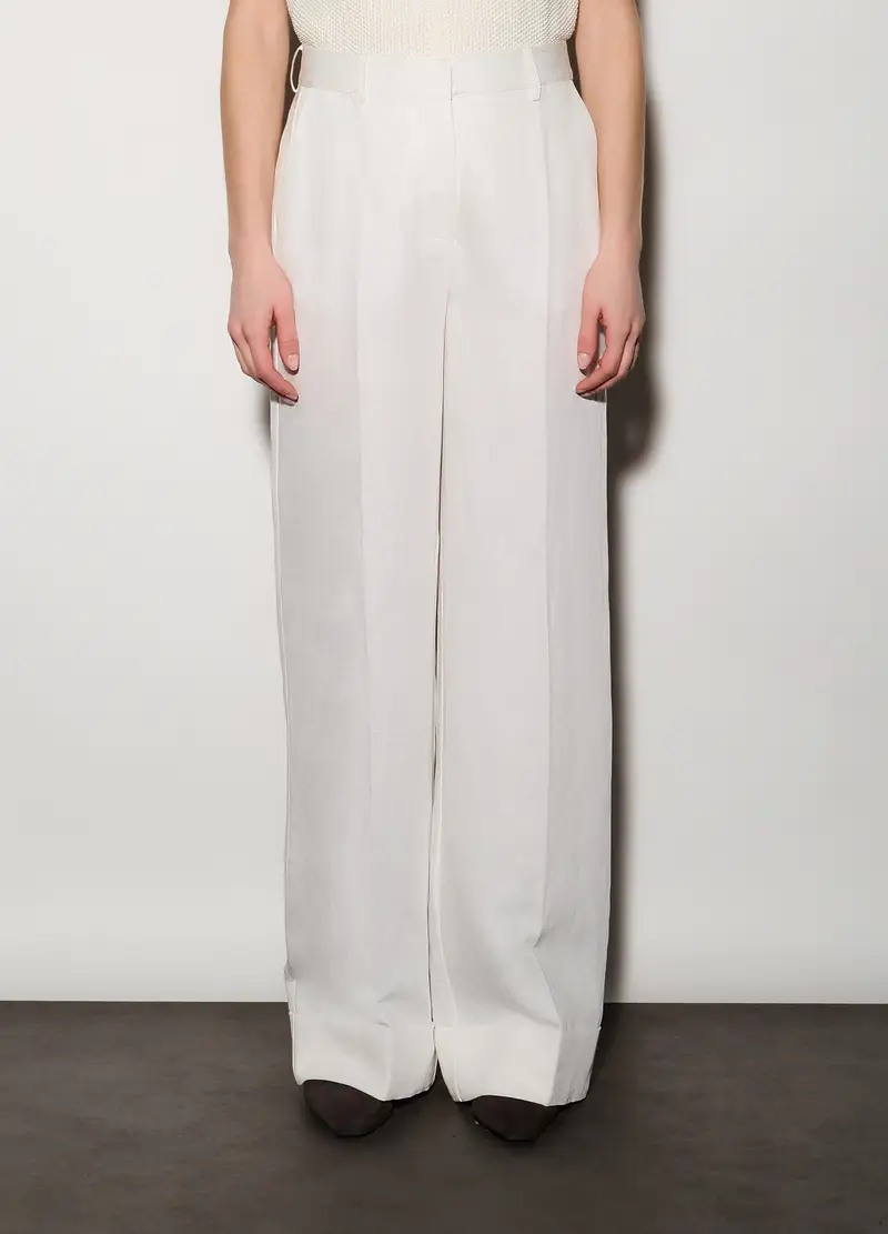 Pantaloni Straight Fit Donna, Unisex, Bianco gesso miniatura 2