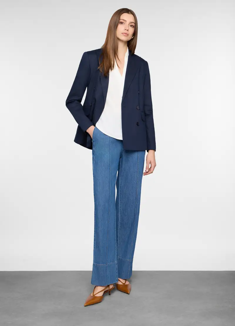 Pantaloni Straight Fit In Denim Donna, Blu chiaro