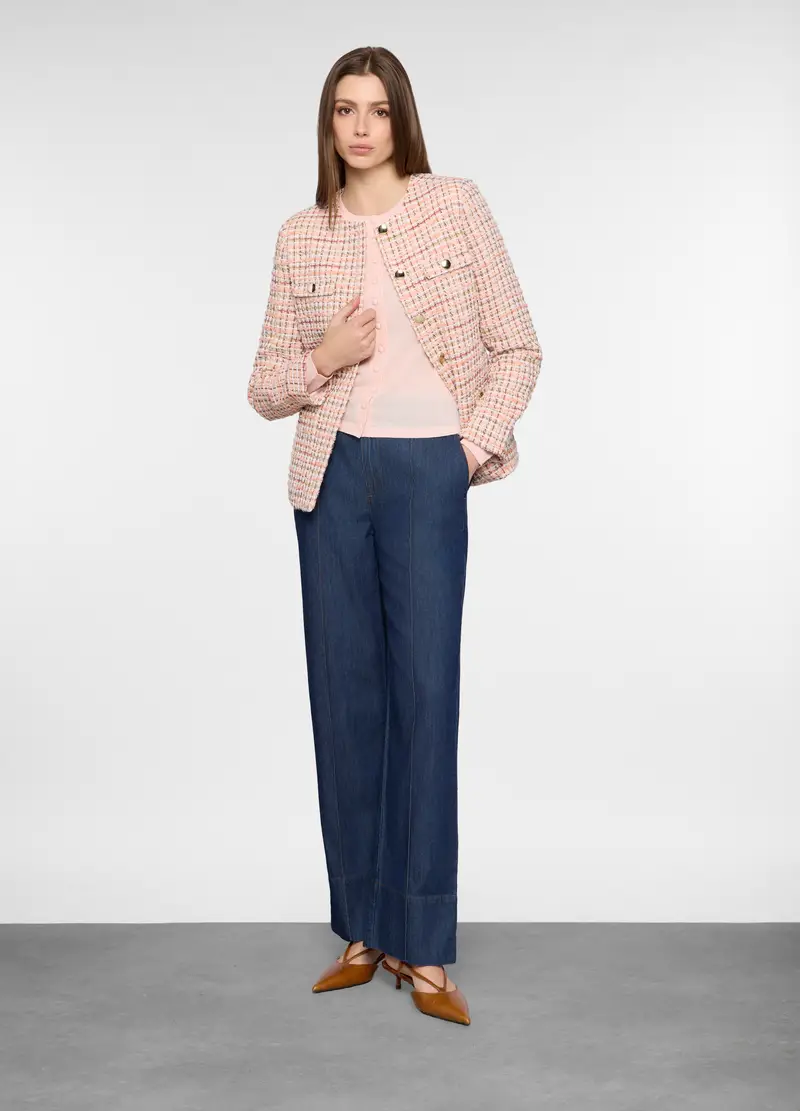 Pantaloni Straight Fit In Denim Donna, Blu scuro