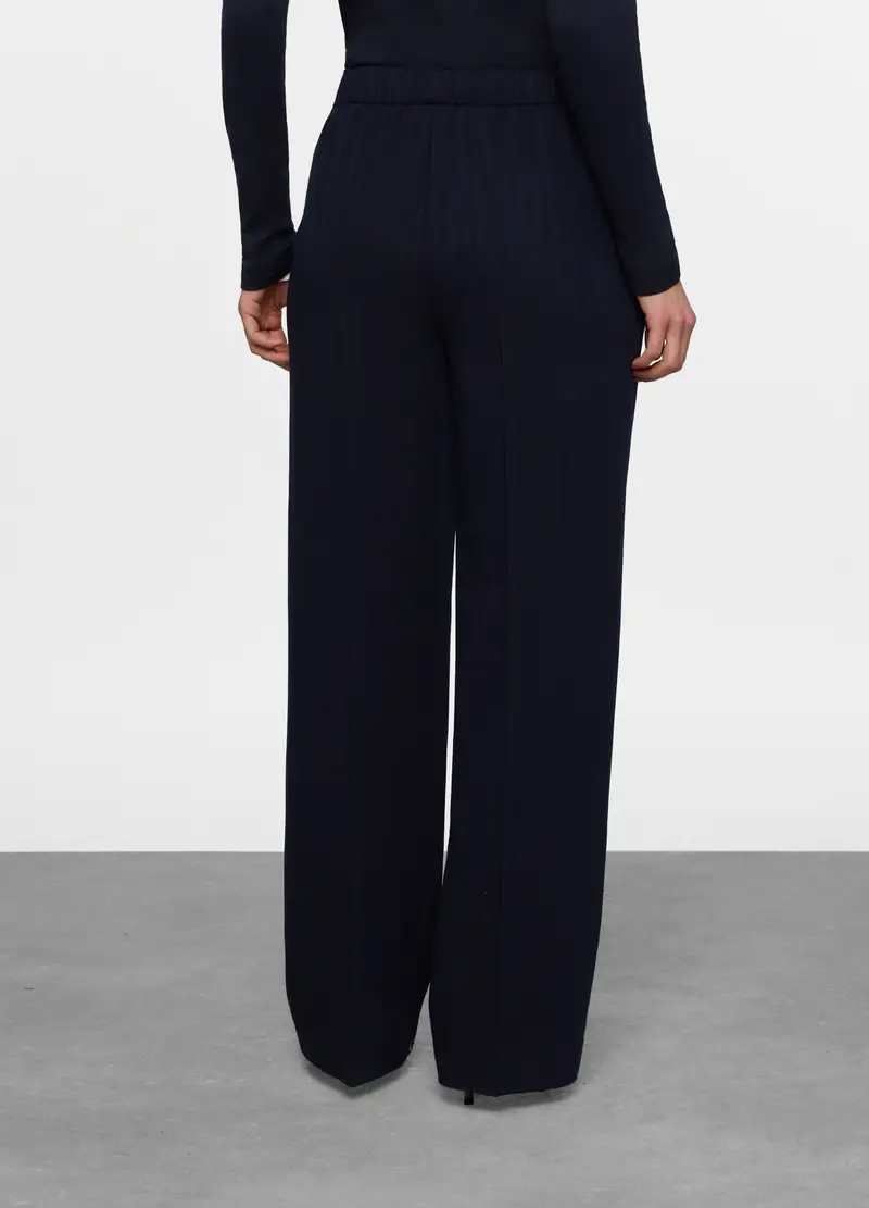 Pantaloni Straight Fit In Poli Viscosa Stretch Donna, Blu scuro miniatura 2