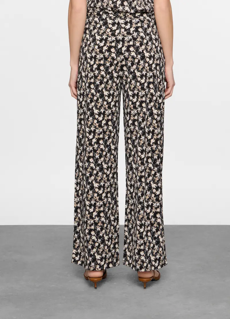 Pantaloni Straight Fit Stretch Donna, Nero/beige miniatura 2