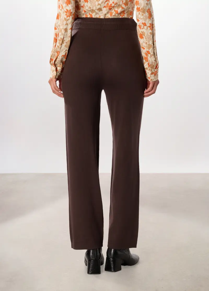 Pantaloni Tricot Donna, Marrone scuro miniatura 2