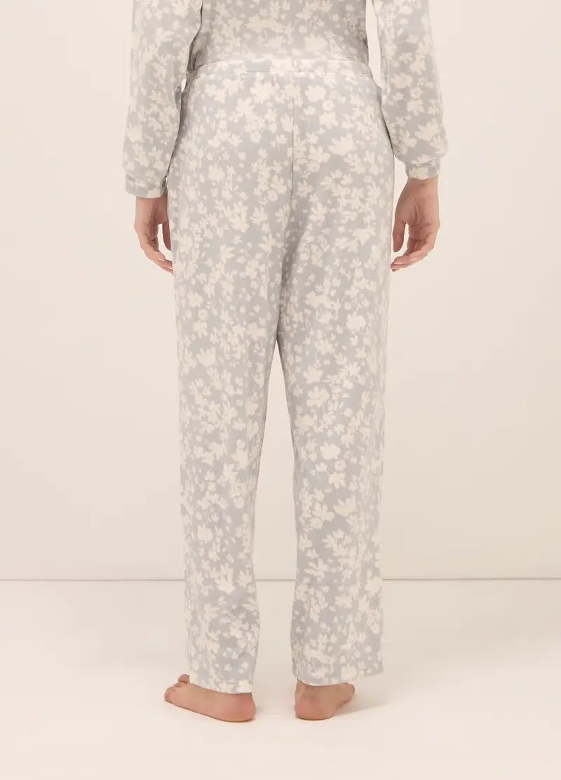 Upim, Pantaloni Velour Pigiama Donna, Bianco/Grigio, Taglia: S miniatura 2