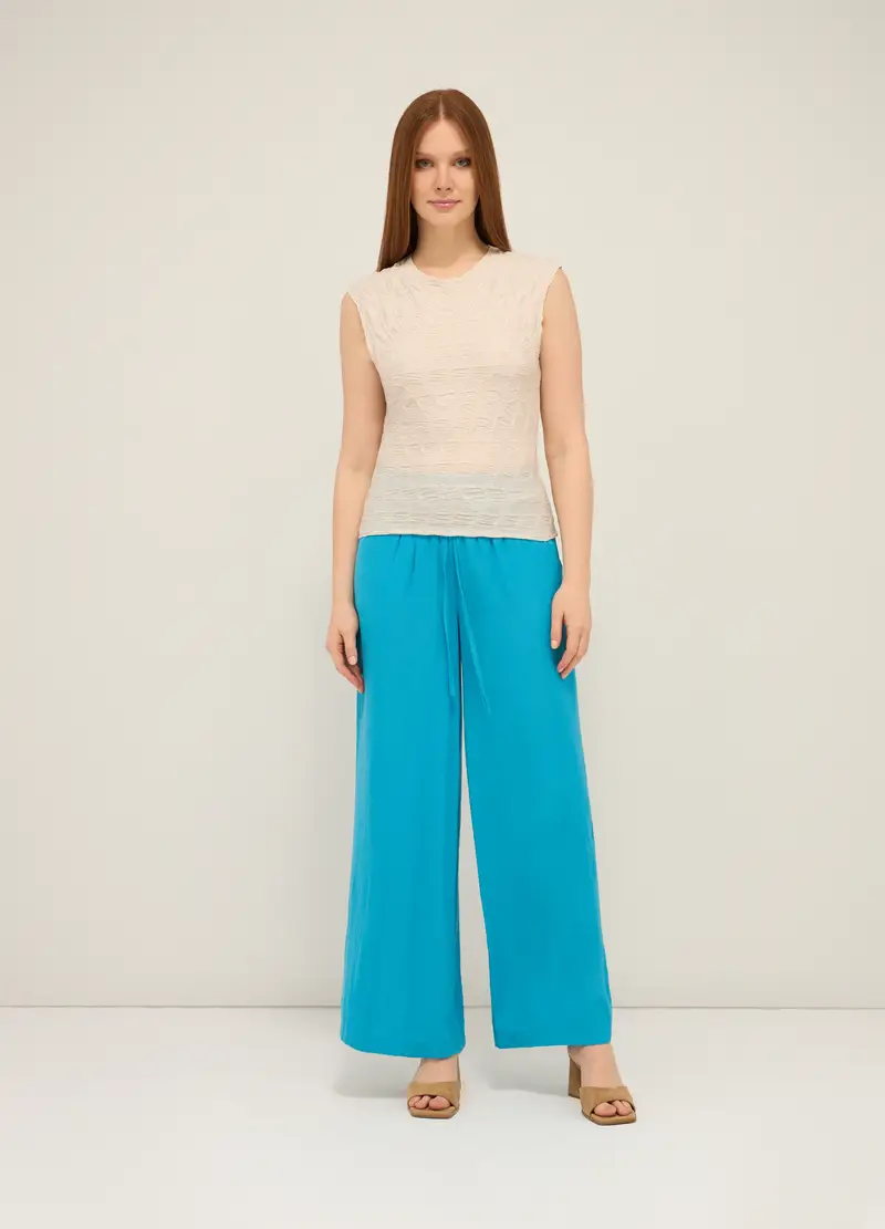 Upim, Pantaloni Wide Leg Donna, Azzurro cielo, Taglia: XS