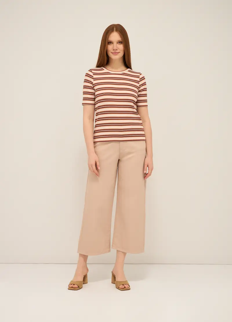 Upim, Pantaloni Wide Leg In Denim Di Puro Cotone Donna, Rosa polveroso, Taglia: 38