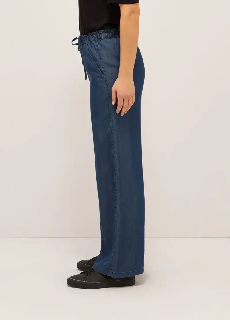 Upim, Pantaloni Wide Leg In Pura Lyocell Donna, Blu scuro, Taglia: 40 miniatura 2