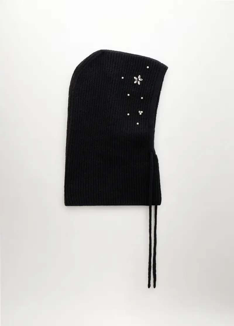 Passamontagna Tricot Con Strass Donna, Nero miniatura 2