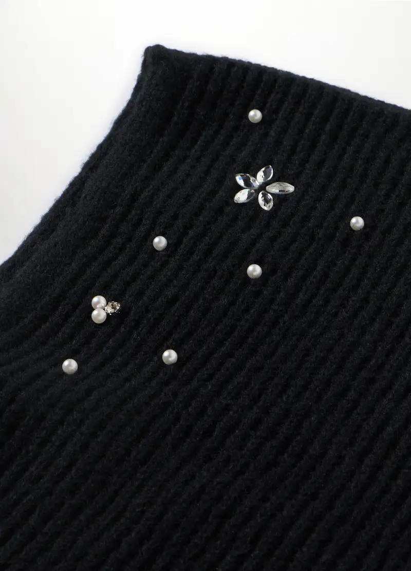 Passamontagna Tricot Con Strass Donna, Nero miniatura 3