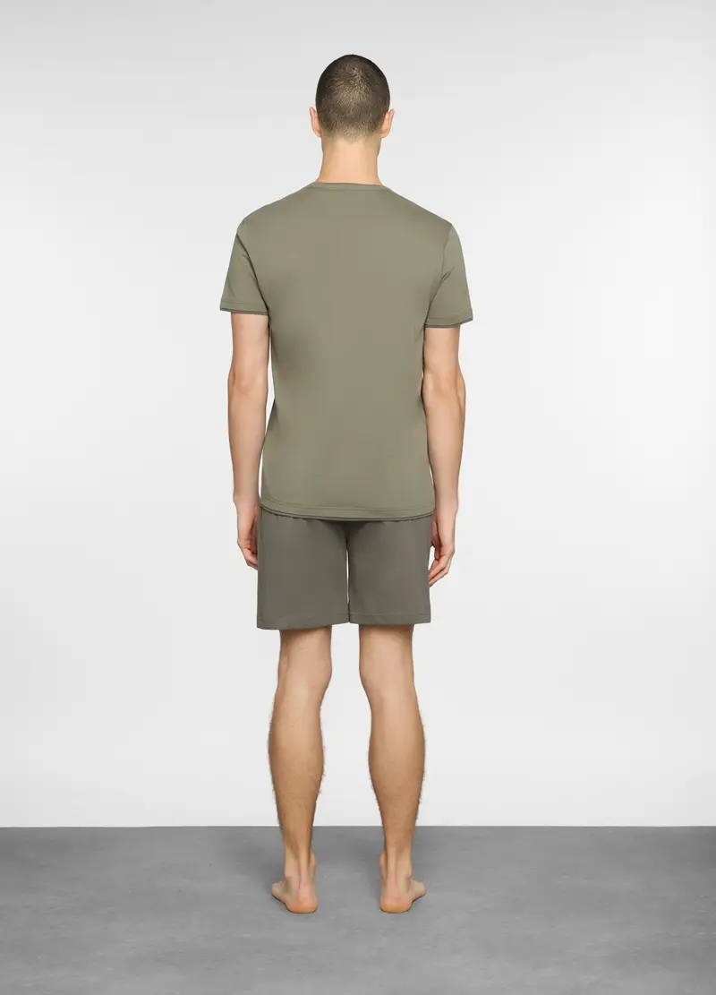 Pigiama Corto Bicolore In Cotone Uomo, Blu scuro miniatura 2