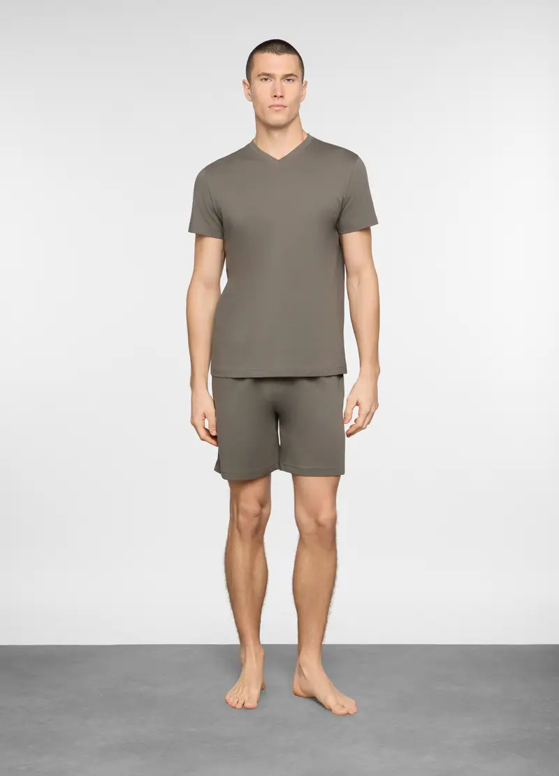 Pigiama Corto Con Scollo A V Uomo, Grigio antracite