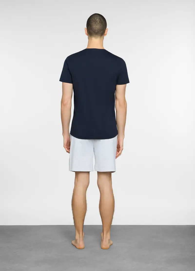 Pigiama Corto Con Stampa Uomo, Bianco/Blu miniatura 2