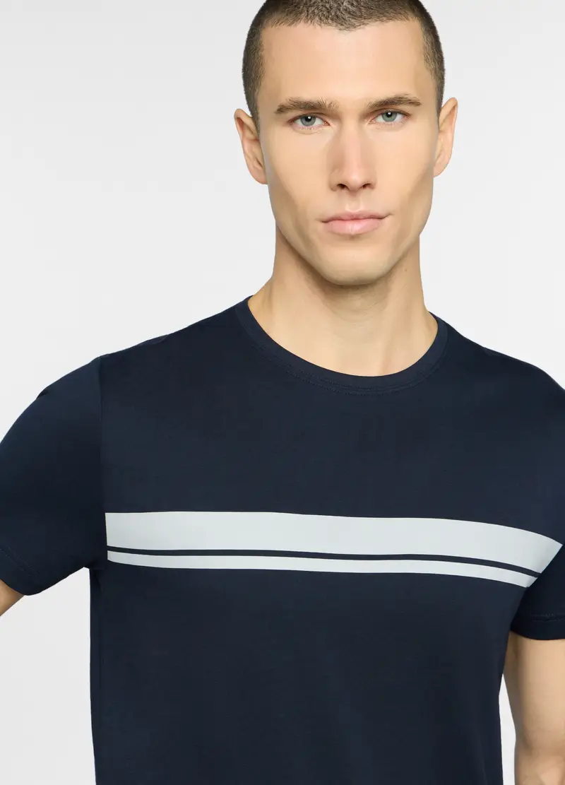 Pigiama Corto Con Stampa Uomo, Bianco/Blu miniatura 3