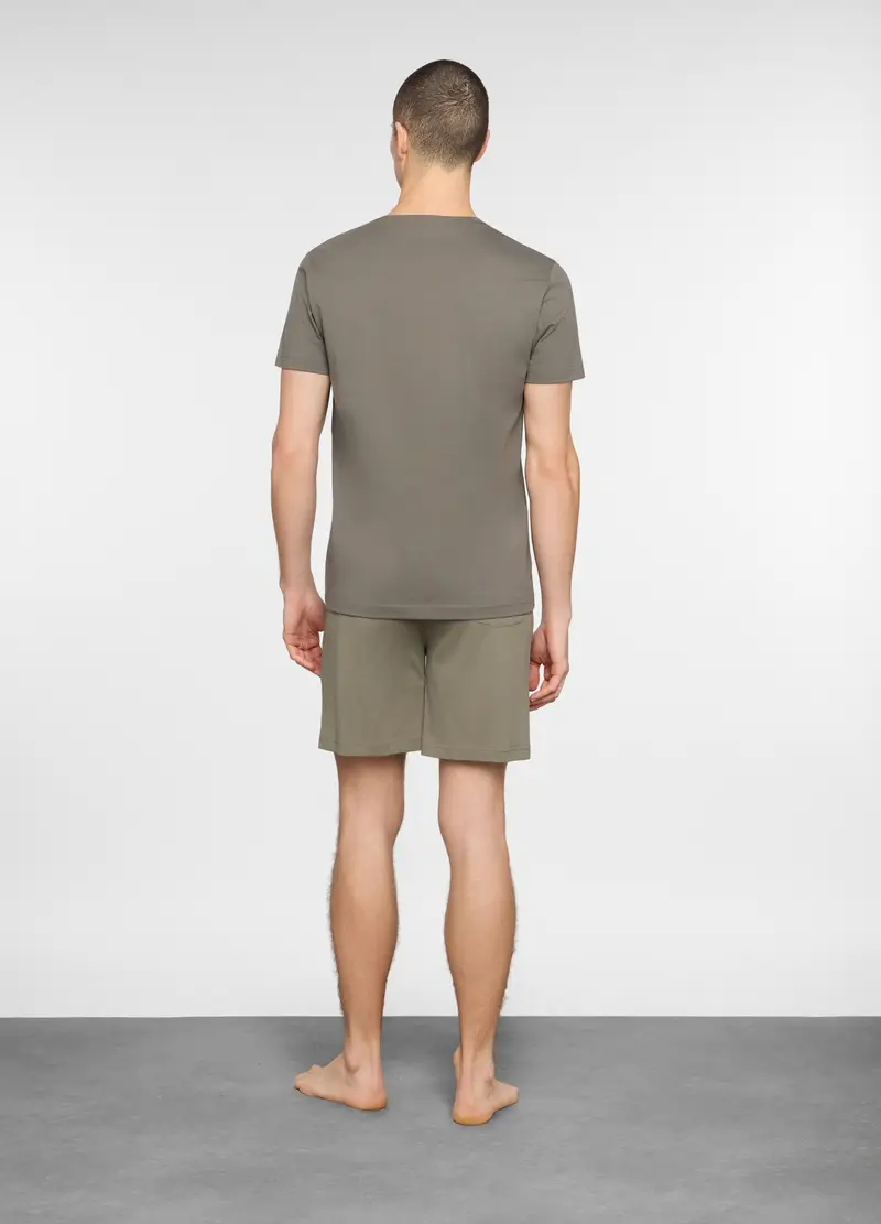 Pigiama Corto Con Stampa Uomo, Marrone/Verde miniatura 2