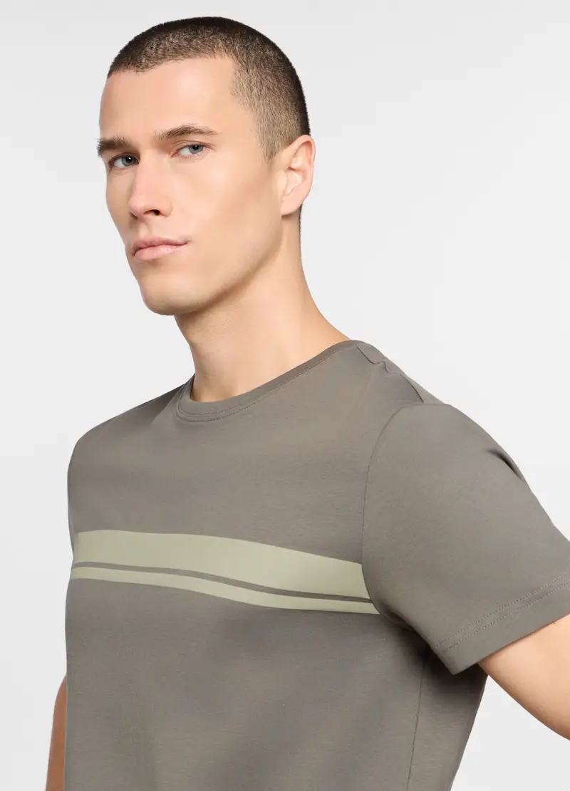 Pigiama Corto Con Stampa Uomo, Marrone/Verde miniatura 3